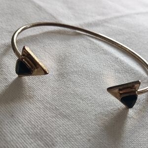 Elegant Gold and Black Triangle Bracelet